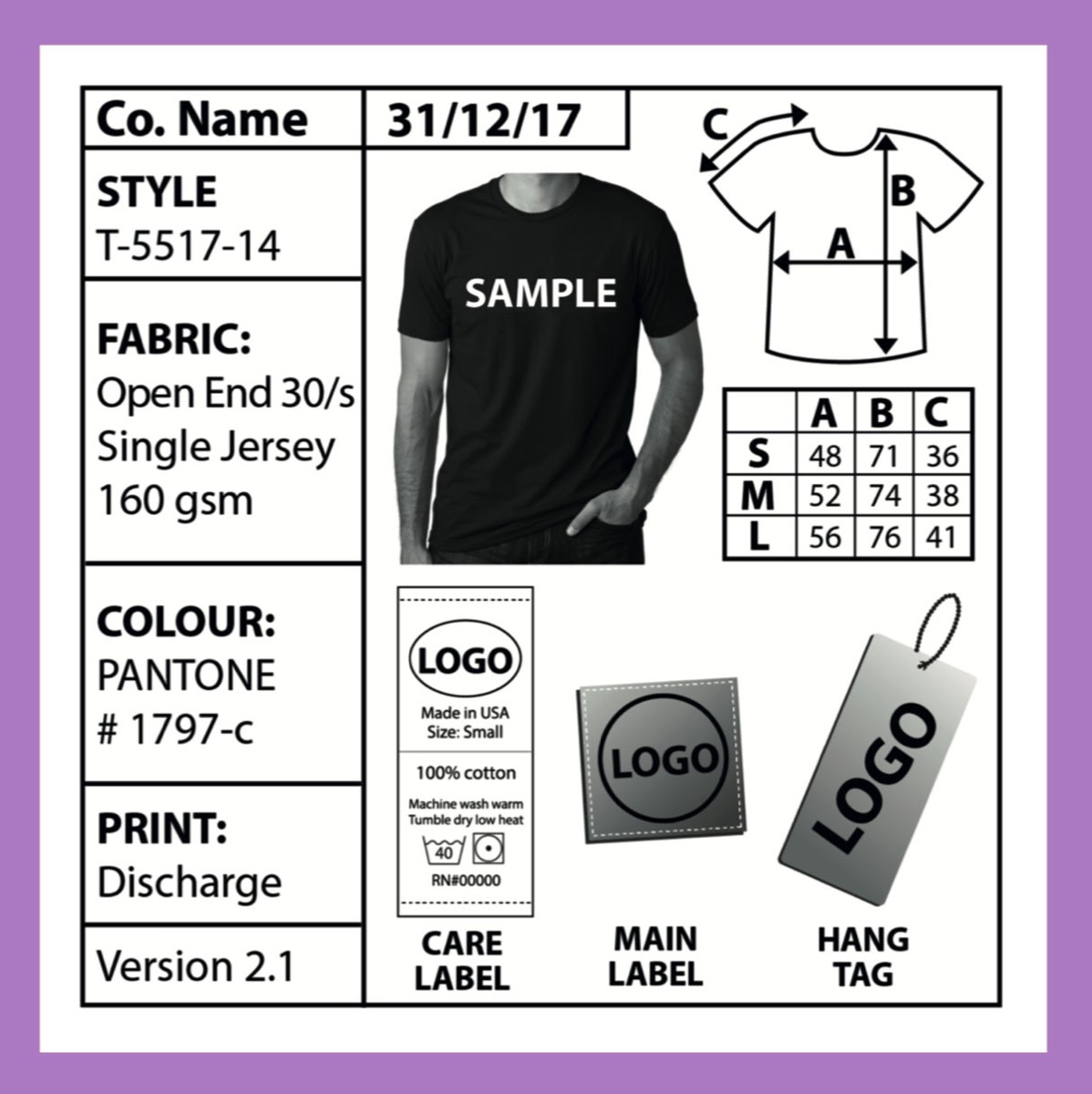 tech pack template illustrator free download