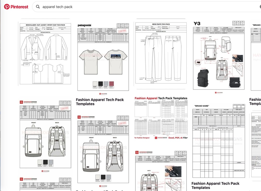 Apparel Tech Pack Template